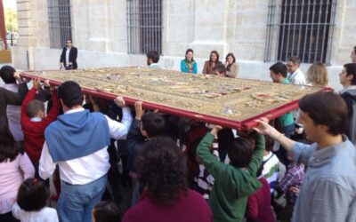 Viernes día 9 de marzo a las 17,00 horas montaje del Paso de Palio por los niños de la Hermandad
