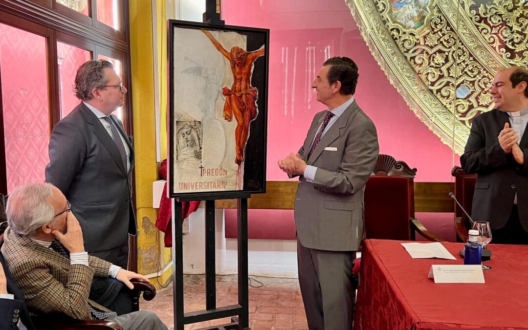 Las silueta del Cristo de la Buena Muerte anuncia el Pregón Universitario 2024