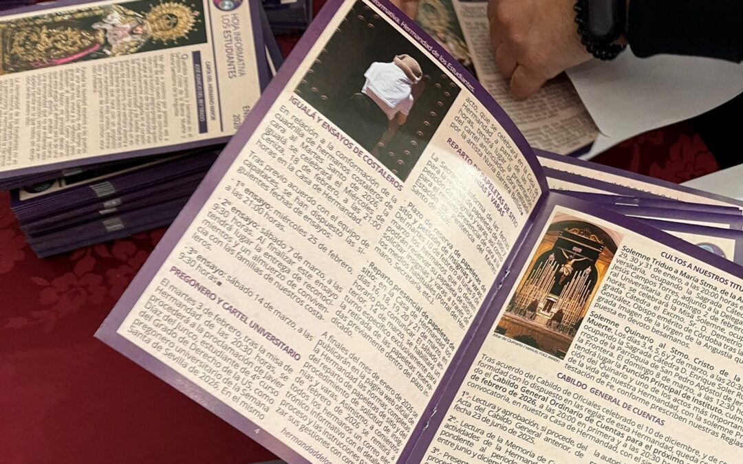 La Hermandad edita una Hoja Informativa con toda la información de la Cuaresma